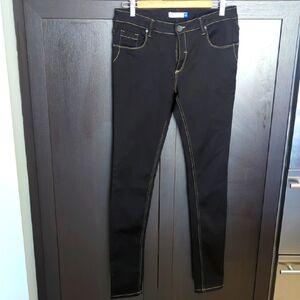 Women's Life Stretch Jeans Black Denim with Contrast Stitching-Size 28 Like New